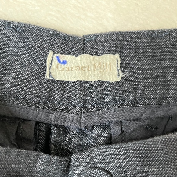 Garnet Hill 100% Linen Navy Blue Wide Leg Pants sz 10 Lagenlook Coastal Grandma - Picture 3 of 10